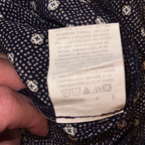 Leslie Fay Women Long Modest Geometric Print Elastic Waist Band Collared Dress P - Picture 10 of 11